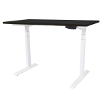 Tekdesk V2.0 Standing Desk - Electronic Height Adjustable White Frame - Matt Black Top + White Frame