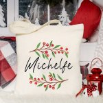 Customizable Christmas Canvas Tote Bag With Family Name - Perfect Holiday Gift For Friends & Family