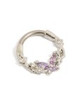 Titanium Lilac Cubic Zirconia Butterfly Clicker Ring