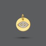 Evil Eye Diamond Disc Pendant