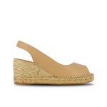 Peep-toe Slingback Wedges -beige