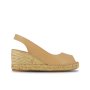 Peep-toe Slingback Wedges -beige