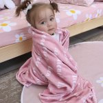 Colour Name In White Fleece Blanket Dusty Pink