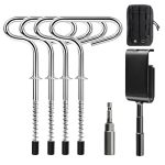Ice Anchor Tool Kit For Ice Fishing Shelter Includes 1 Drill Adapter 4 Threaded Pegs 1 Storge Bag And 1 Impact Socket Heavy Duty