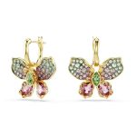 Swarovski Idyllia Drop Earrings Mixed Cuts Pav Butterfly Multicolored Mixed Metal Finish