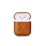 Apple Protective Leather Cover For Airpods Charging Case Pu Leather Light Brown