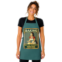 Polyester Apron - Baking Because Murder Is Wrong Retro Design - Teal