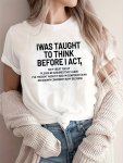 Letter Print Crew Neck T-Shirt Casual Short Sleeve T-Shirt For Spring & Summer Women's Clothing