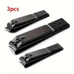 3PCS Black Stainless Steel Nail Clipper Toe Nail Trimmer For Precise And Effortless Nail Cutting