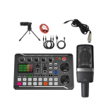 Ashcomonline Live Streaming Microphone Tripod Stand And Sound Card Set Q-SK555 Microphone