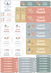 School Labels : Boho Hearts Theme