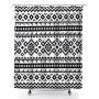 Waterproof Shower Curtain Set With 12 Hooks Fair Isle Pattern Bath Curtain