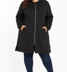 Lds Plain Fleece Hooded Jacket - 6XL Black