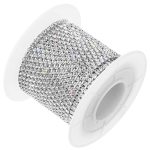 Mr. Pen- Crystal Rhinestone Close Chain 1 Roll 11 Yard 2MM Rhinestones Silver Rhinestones For Jewelry Rhinestone Chain For Craft