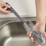1PC Long-handle Silicone Cup Brush - No Dead Corner Perfect For Kitchen & Bottle Cleaning