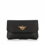 Bee Flap Clutch Bag -black