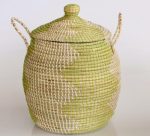 Green & White Basket Lid
