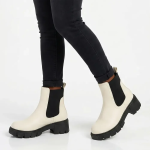 Madison Ladies Fashion Gusset Boot - Beige - 8