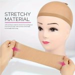 2PCS Light Brown Stocking Wig Caps For Women Stretchy Nylon Comfortable & Invisible Ideal For Hairdressing & Wig Wear