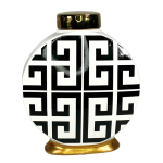 Ginger Jar Black Gold & White 17X15X32.5CM