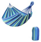 Outdoor Cotton Hammock With Carry Bag - Blue