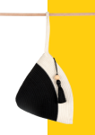 Clutch With Handle - Black Block Ivory Handle