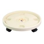 White 40CM Plastic Wheeled Plant Tray