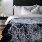 Embossed Mink Blanket Dark Grey - Queen king 220X240CM