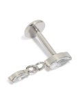 Titanium Diamante Marquise Drop Single Flat Back Stud