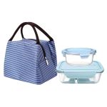 Thermal Insulated Cooler Bag With Borosilicate Glass Lunch Box Set Of 3