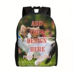Personalized Custom Backpack For Men - Daily Commute Polyester Laptop Bag Hand Washable Unique Design Casual Travel Backpack Wit