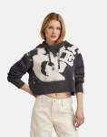 G-star Raw Vintage Cropped Graphic Loose Hooded Grey Sweater - XXL Grey