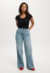 Cotton On Plus Curvy Stretch Wide Jean - Stone Blue