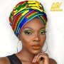 African Floral Printed Head Wrap Headband In Kent Style With Luxurious Satin Lining Turban Beanie Capheadwear Hats For Women