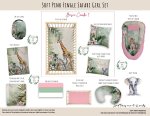 Cot Duvet Bedding Soft Pink Fingle Safari Girl Set