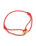 Waterproof Gold Plated Stainless Steel & Red Cord Adjustable Bracelet