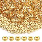 1500PCS 6MM Gold Flat Round Spacer Beads Disc Loose Jewelry Making Beads For Diy Bracelet Necklace Earring Craft Supplies
