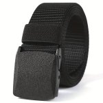 Men's Tactical Belt With Quick-release Plastic Buckle Durable Breathable Nylon Simple Adjustable Design Multipurpose Military Sp