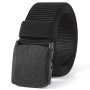 Men's Tactical Belt With Quick-release Plastic Buckle Durable Breathable Nylon Simple Adjustable Design Multipurpose Military Sports And Casual Web Belt