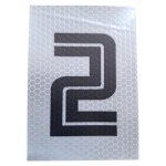 Reflective Sheeting Number 2 Black And White 12CM