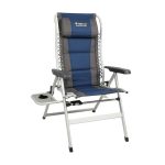 OZtrail Cascade Deluxe Camping Chair With Table - 8 Position Comfort