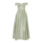 Sage Taffeta Bardot Dress