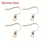 50PCS Stainless Steel Hypoallergenic Earring Hooks Diy Jewelry Making Accessories