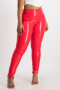 Draya Vinyl Pant - Red - L