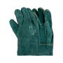 Heat Resistant Chrome Leather Gloves Green 2 Cuff