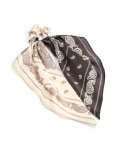 Chocolate Brown & Cream Paisley Printed Fabric Long Scarf Scrunchie