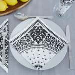Indian Print Linen-look Napkin 25 Pack - Black