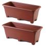 Garden Pot Window Box Jumbo 56X22CM Terracotta Set Of 2