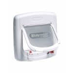 Staywell Magnetic 4 Way Locking Deluxe Cat Flap - White