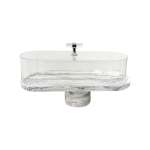 Marble Design Rectangular Cake Server Black & White